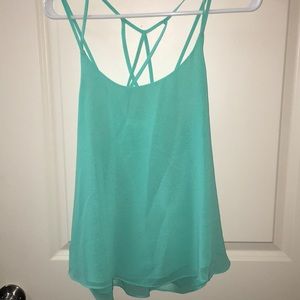 Strappy teal tank top